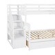 preview thumbnail 6 of 10, Twin over Full L-Shaped Bunk Bed With 3 Drawers, Ladder and Staircase, White