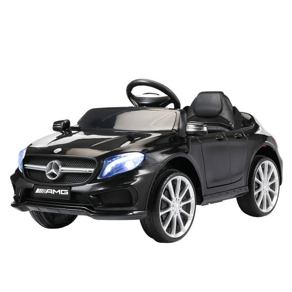 slide 2 of 9, Licensed Mercedes Benz AMG 6V Kids Ride On Electric Car with Remote Control, Story Education AUX, Black Black