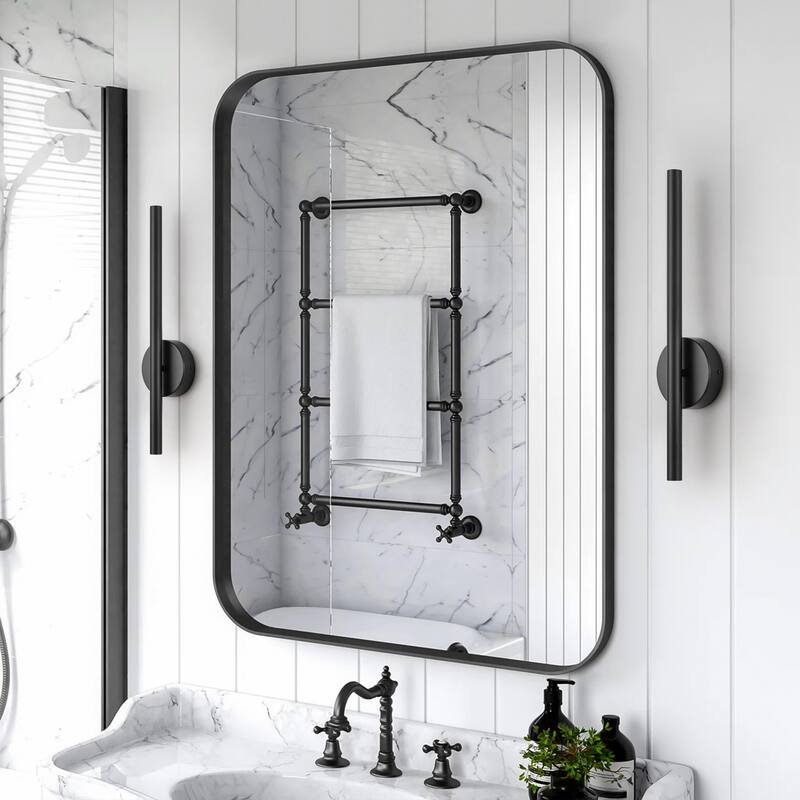Modern Black Linear Integrated LED 3000K Warm Light Bathroom Vanity Light Wall Sconce