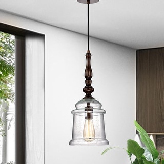 Modern Farmhouse 1-Light Bowl Glass Kitchen Island Pendant Lights for Dining Room - 7.5Dx7.5H