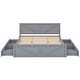 preview thumbnail 8 of 6, King Size Wooden Platform Kids Bed with 4-Storage Drawers, Support Legs, Headboard and Durable Pine, Easy to Assemble, White
