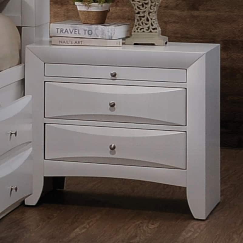Wooden Nightstand with 2 Drawers and 1 Tray