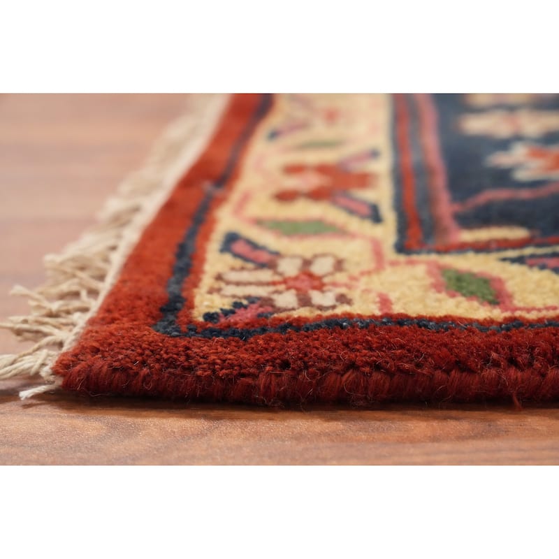 Hand Knotted Oriental 100% Wool Carpet Traditional Medallion Oranges & Rust Heriz (serapi) Area Rug - 14' 1'' X 9' 10''