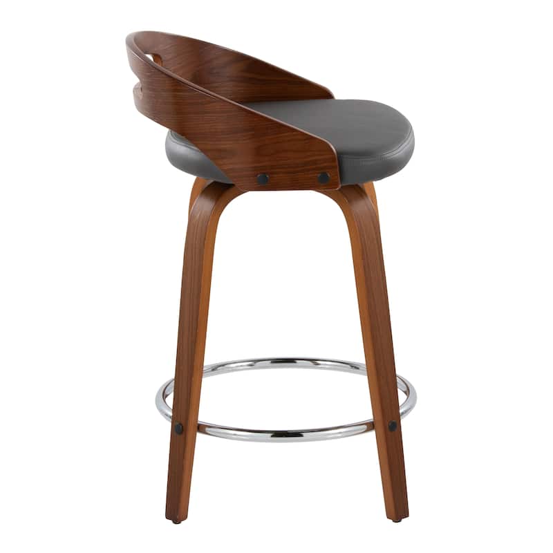 Carson Carrington Sadie 24" Fixed-Height Counter Stool with Bent Wood Legs & Round Footrest (Set of 2)