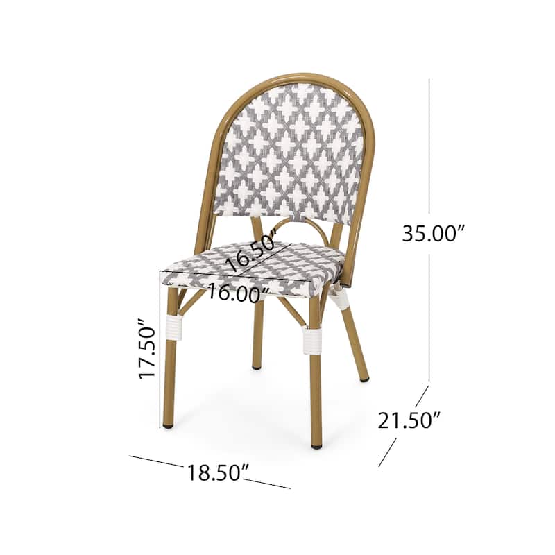 Louna Outdoor French Cafe Chairs (Set of 2) by Christopher Knight Home