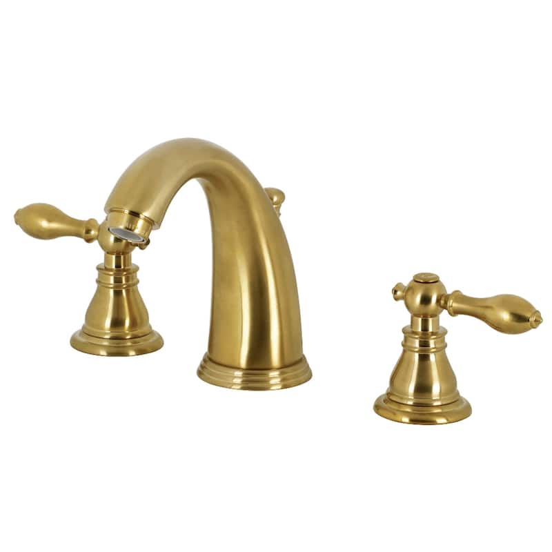 American Classic Deck Mount Widespread Bathroom Faucet - Brushed Brass
