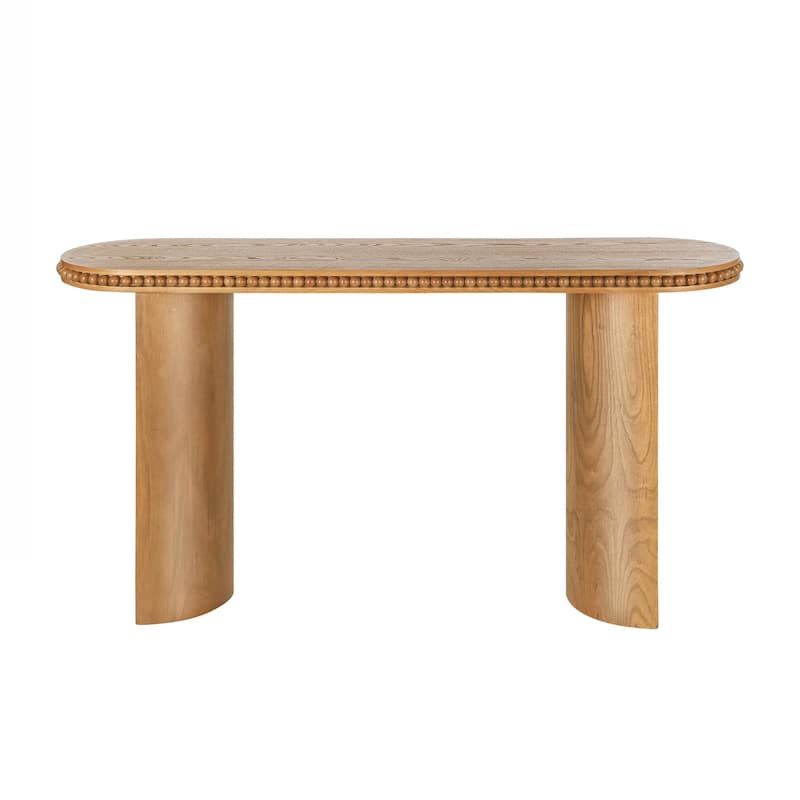 Vintage Console Table with Beaded Trim and Reversible Curved Legs, Entryway Accent Table for Hallway, Living Room