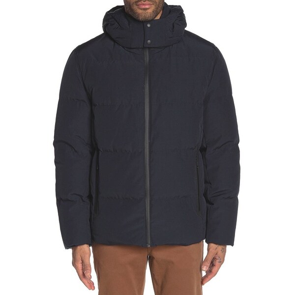 cole haan hooded zip puffer down jacket