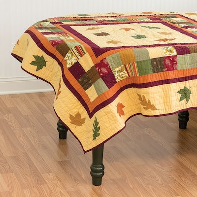 54" x 54" Amber Leaves Quilted Topper