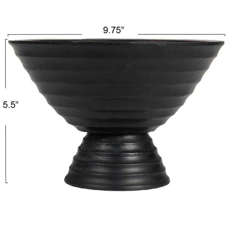 Round Mango Wood Footed Bowl