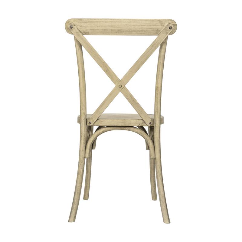 2PK Indoor/Outdoor Commercial Grade Wood Look Resin Cross Back Chair - 19.25"W x 19.75"D x 35.25"H