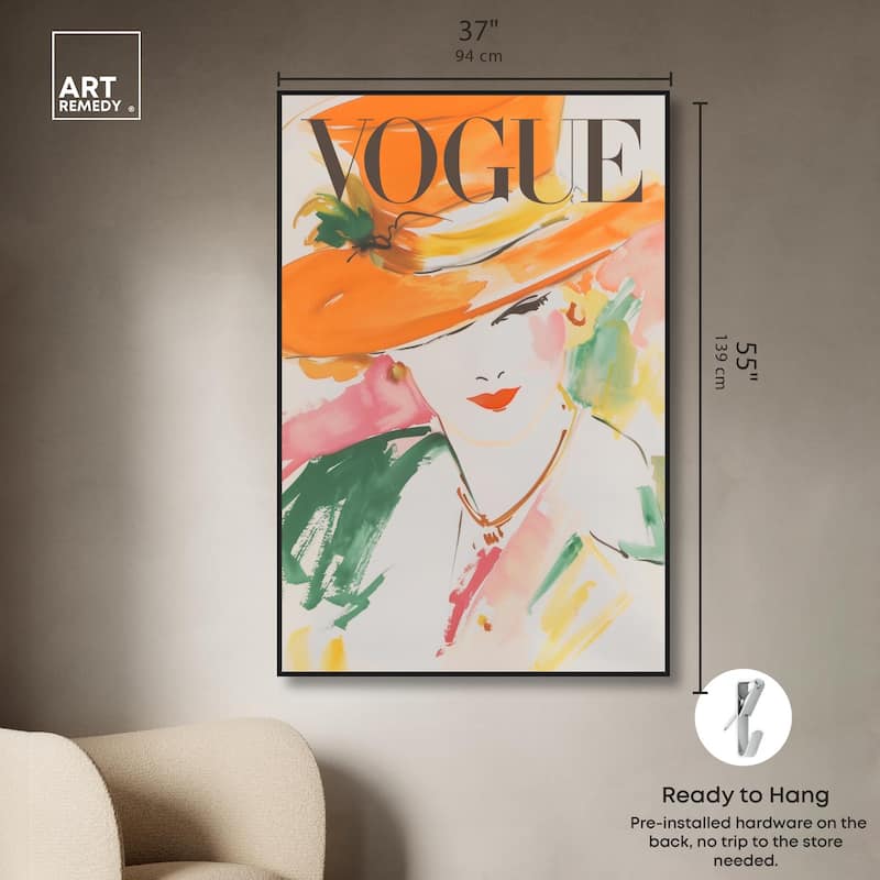 Woman in Hat Cover Canvas by Art Remedy