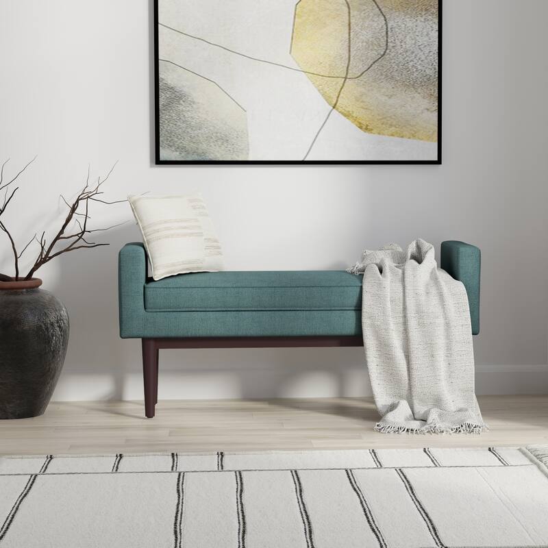 WYNDENHALL Highbridge 46 inch Wide Contemporary Rectangle Ottoman Bench - Smoky Teal