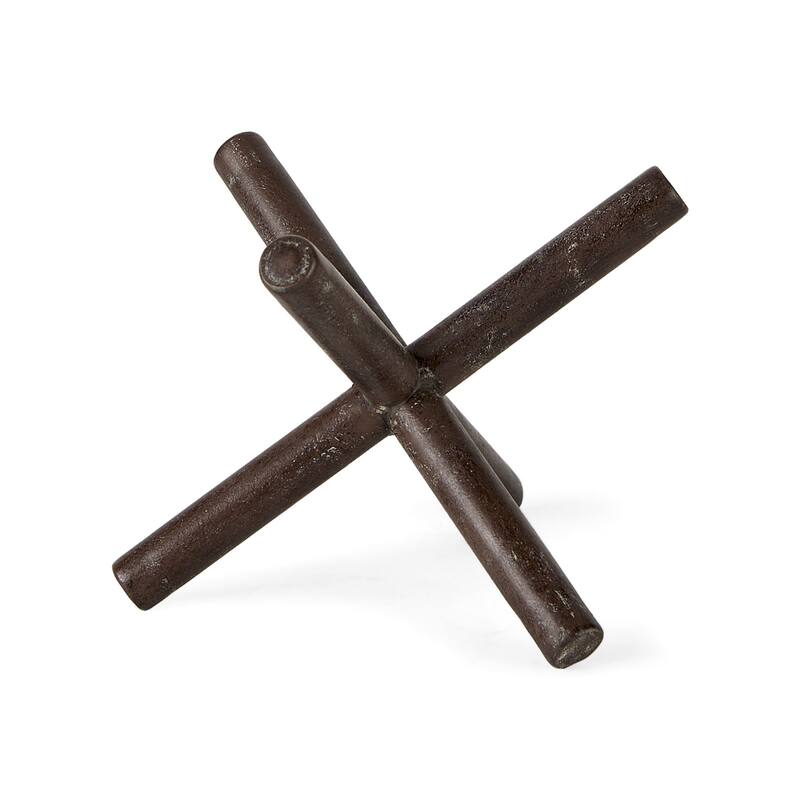 Rustic Metal X Decorative Sculpture - 7"W x 8"D x 6"H