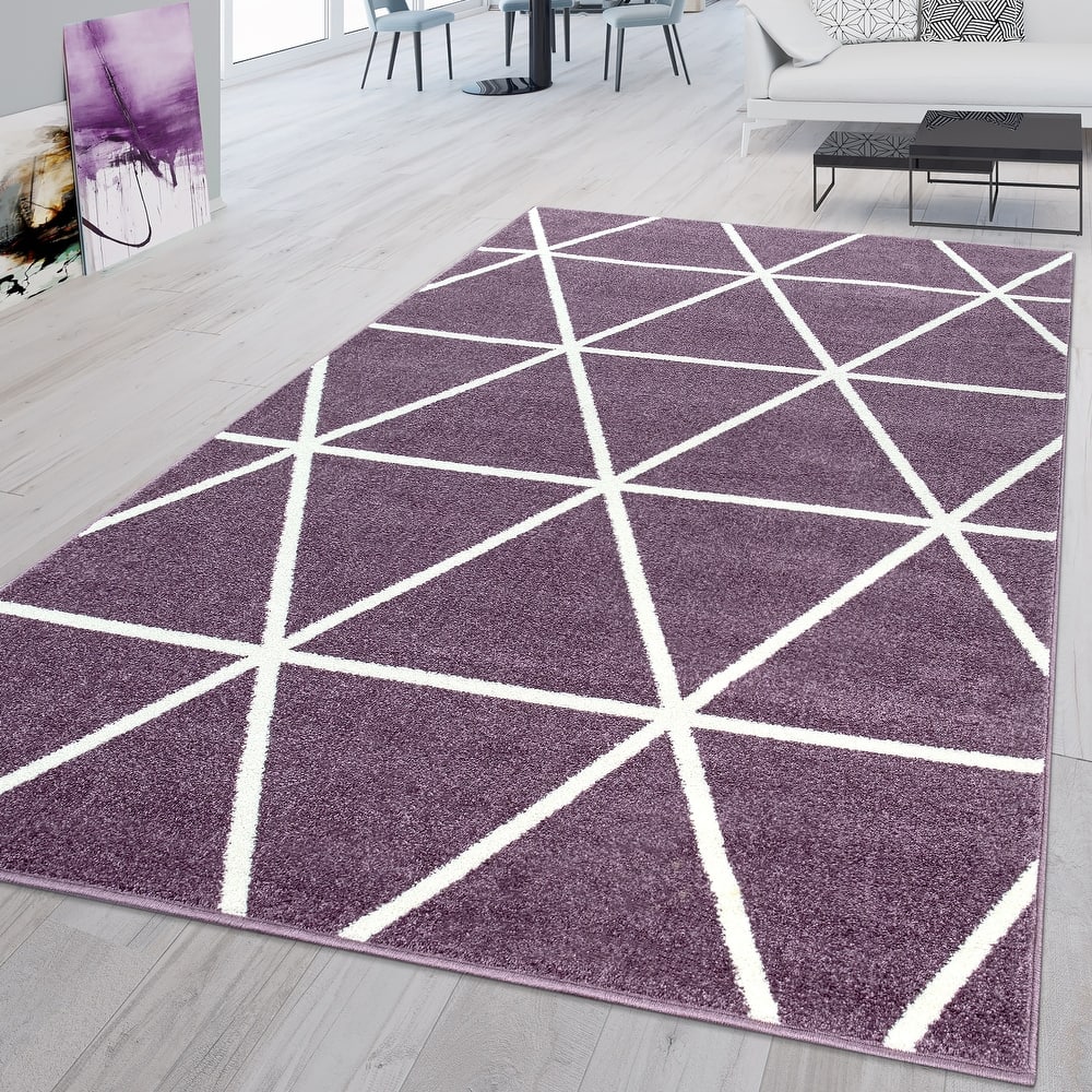 Modern Area Rug for Living Room Geometric Pattern in pastel colors