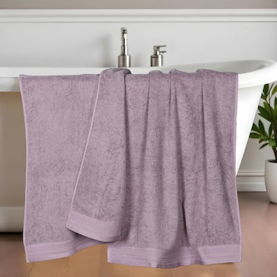 Superior Honeycomb Textured Border Cotton Medium Weight Bath Sheets, Set of 2