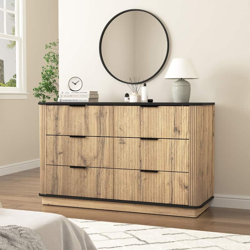 Six-Drawer Armoires, Storage Cabinet with Rounded Metal Corners, Accent Cabinet with Smooth-Glide Drawers