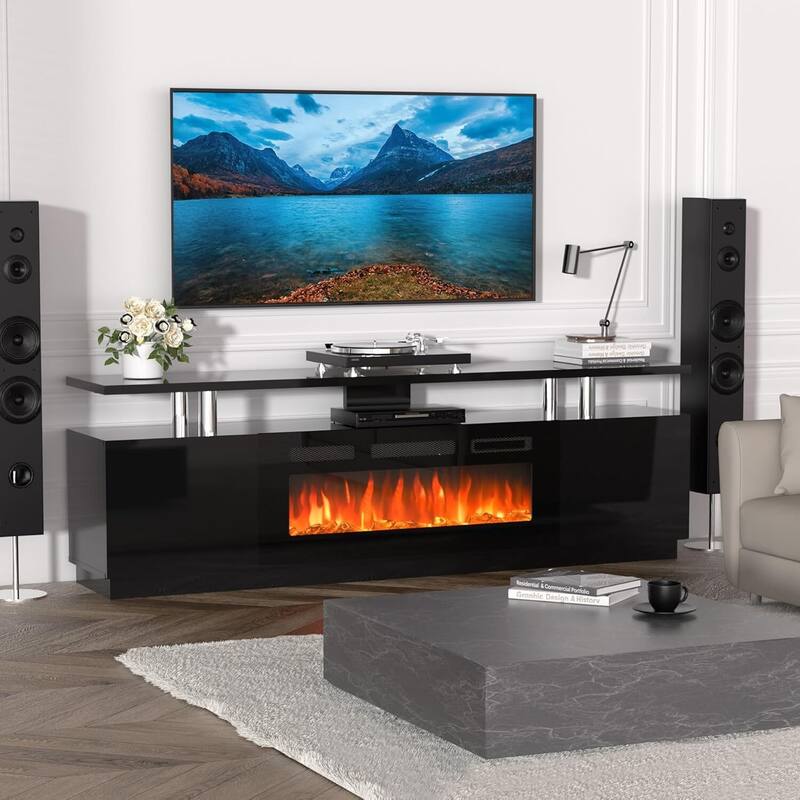 70'' Electric Fireplace Heater TV Stand with 36'' Firplace Entertainment Center - N/A