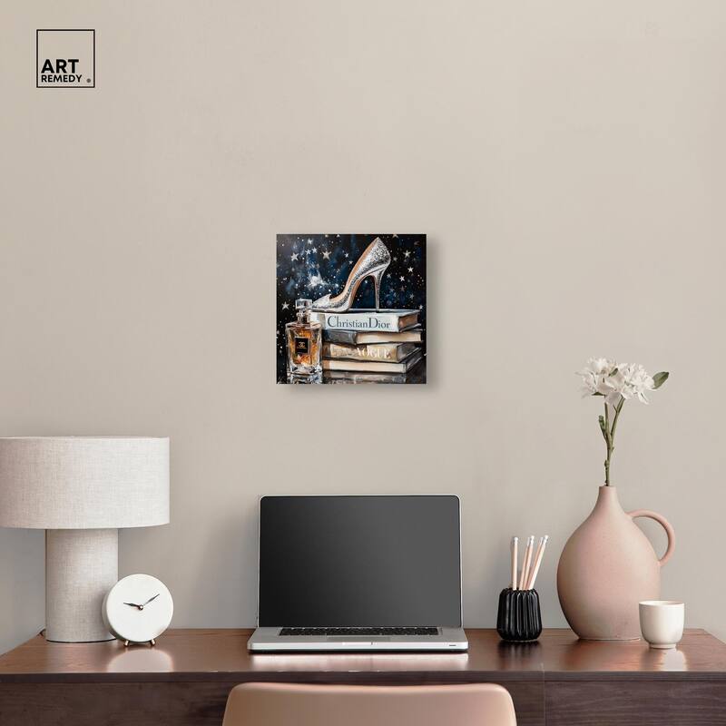 Sparkling Stars Heel Canvas by Art Remedy, Gallery Wrapped