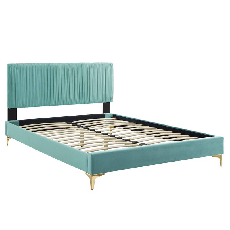 Peyton Performance Velvet Queen Platform Bed