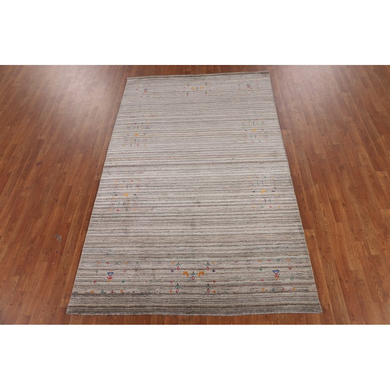 Gabbeh Oriental Area Rug Handmade Wool Carpet - 5'0" X 7'11"
