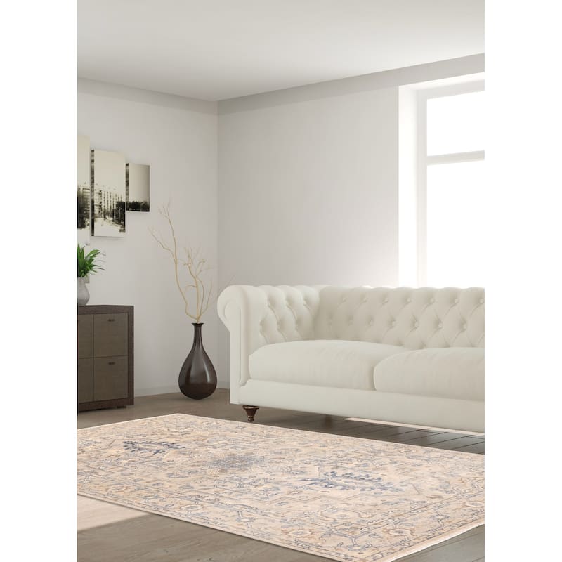 ECARPETGALLERY Hand-knotted Jules Sultane Light Grey Wool Rug - 5'2 x 8'0