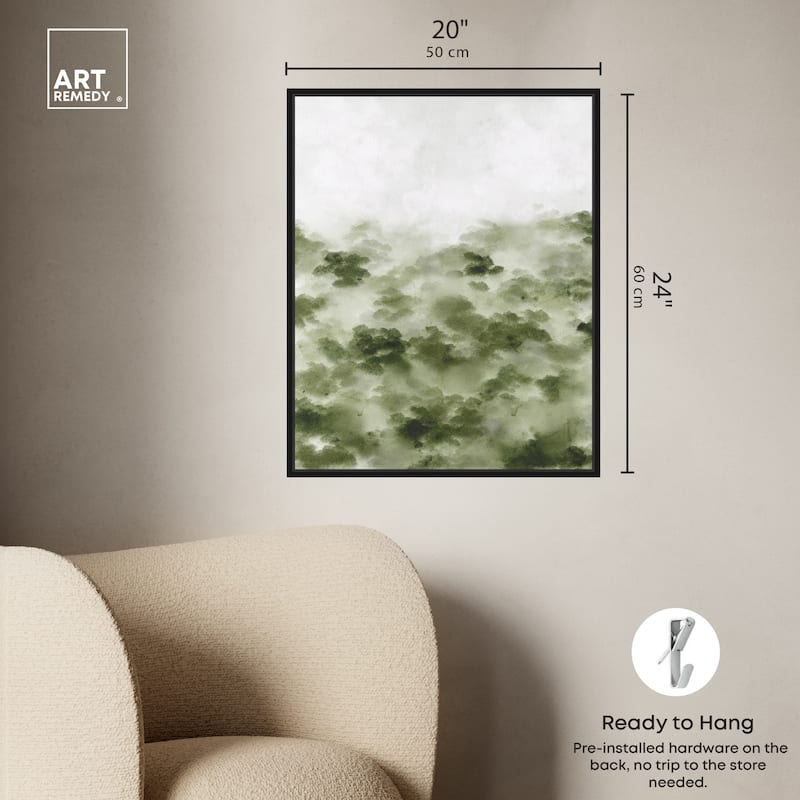 Art Remedy Foggy Rainforest Framed Watercolor Boho Abstracts