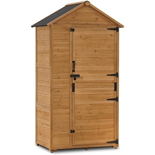 MCombo Large Outdoor Storage Cabinet Shed with Lock & 3 Shelves (44.4" x 28.5" x 79.7"), Wooden 1998 - 44.4"x28.5"x79.7"