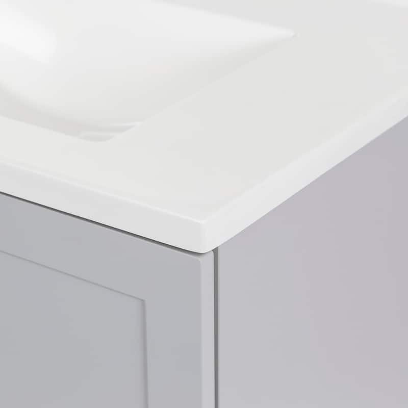 Spring Mill Cabinets Emlyn 60.5" Double Bathroom Vanity With Drawers and White Sink Top