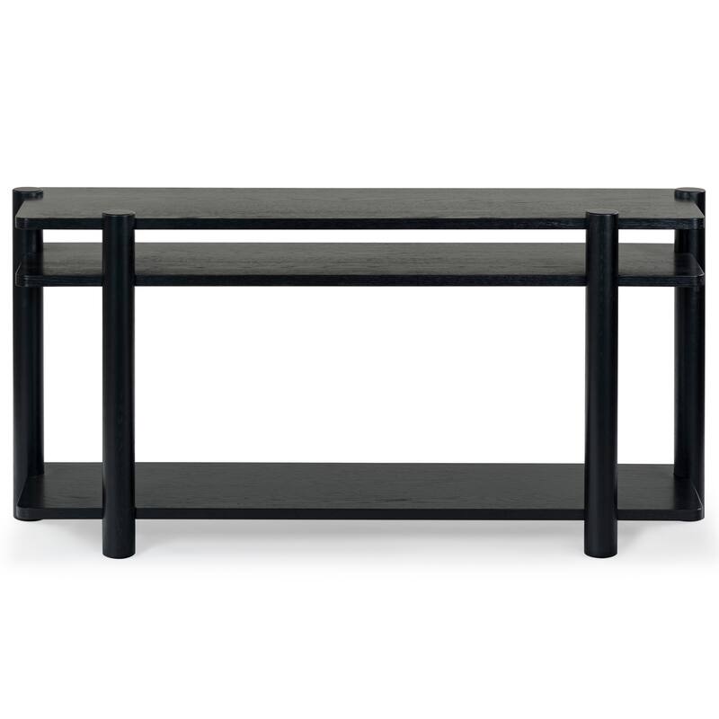 SAFAVIEH Couture Edisyn 3 Shelf Wood Console Table - 60"W x 18"D x 30"H
