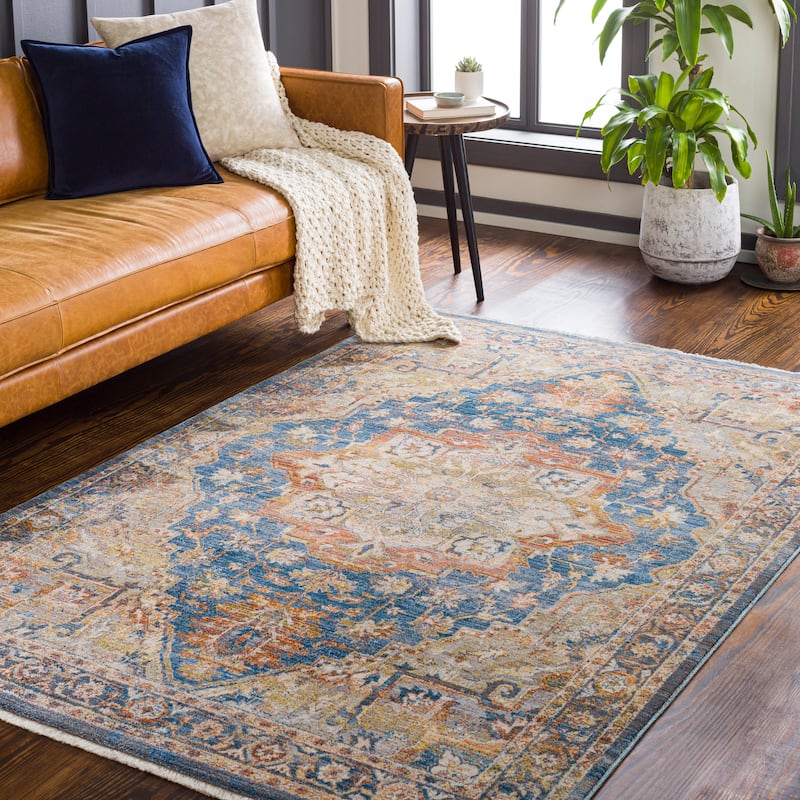 Artistic Weavers Farley Traditional Medallion Area Rug - 8' 10" x 13' - Dark Blue
