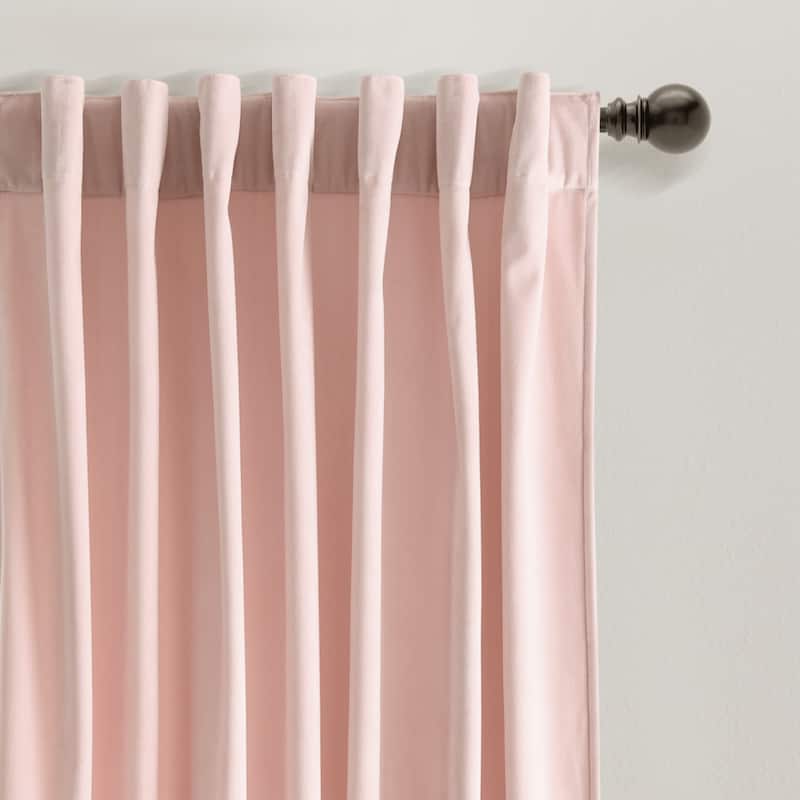 Lush Decor Prima Velvet Solid Light Filtering Back Tab Rod Pocket Window Curtain Panels Set