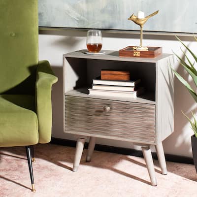 SAFAVIEH Zarifa Single Drawer Textured Nightstand