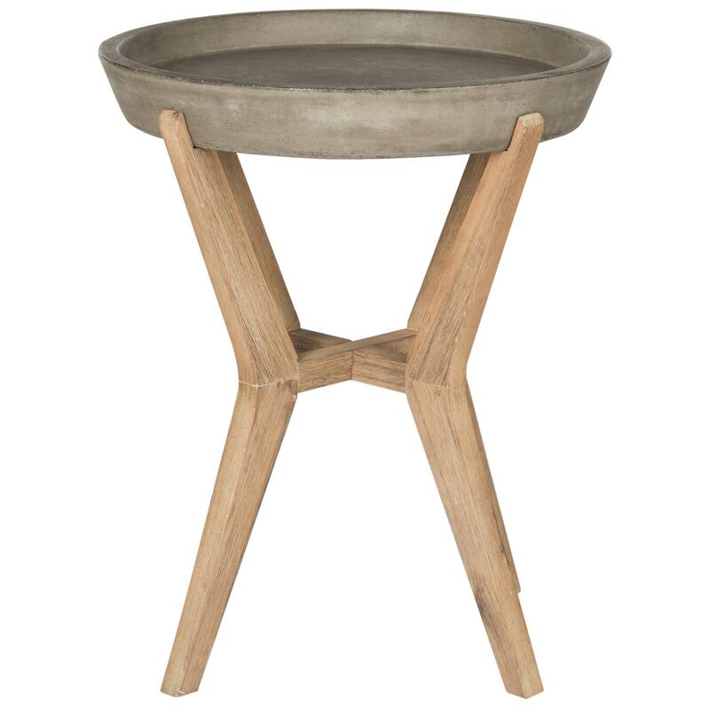 SAFAVIEH Celeste Indoor/ Outdoor End Table (Dark Grey) - 18.1" x 18.1" x 21.2"