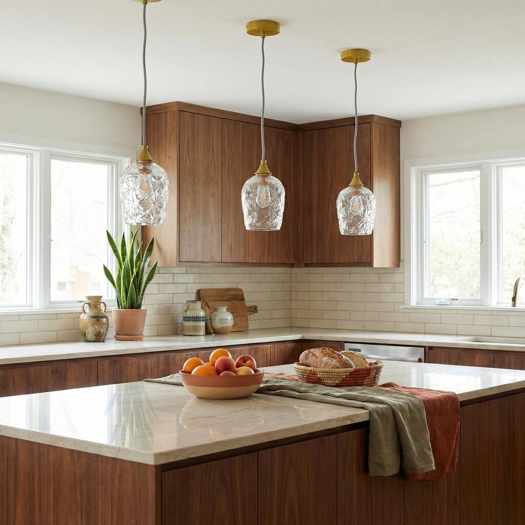 Crispy Vintage Glass Pendant Light with Textured Design