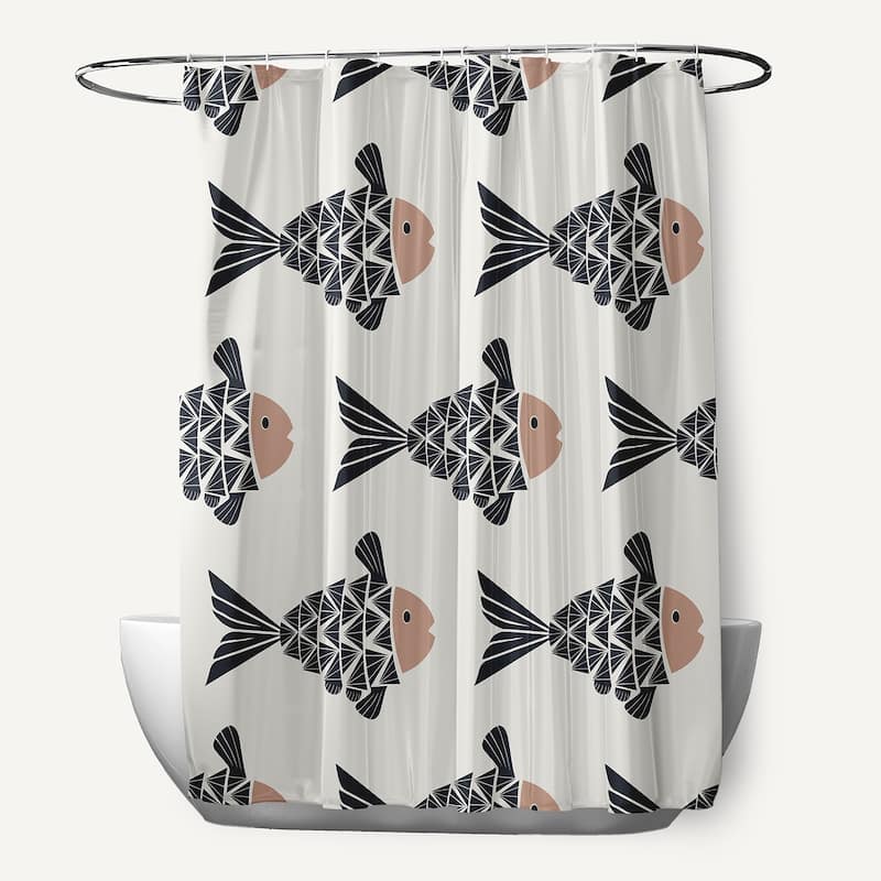 Fish Tales Shower Curtain - Mauve