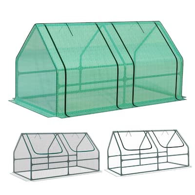 Aoodor 6x3x3 ft Mini Greenhouse with 2 Zipper Doors, 3 Covers - 6 x 3 x 3 ft.