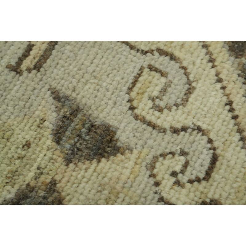 Vegetable Dye Wool Oushak Turkish Area Rug, Geometric Carpet - 9' 9'' X 8' 0''