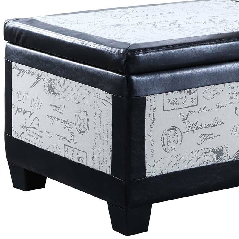 Taupe and Blue Plaid Storage Bench and Ottoman Three Piece Set