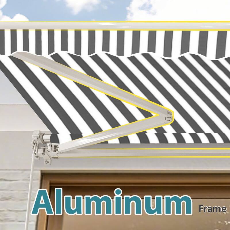 MCombo10x8Feet Manual Retractable Patio Door Window Awning Sunshade Shelter Outdoor Canopy