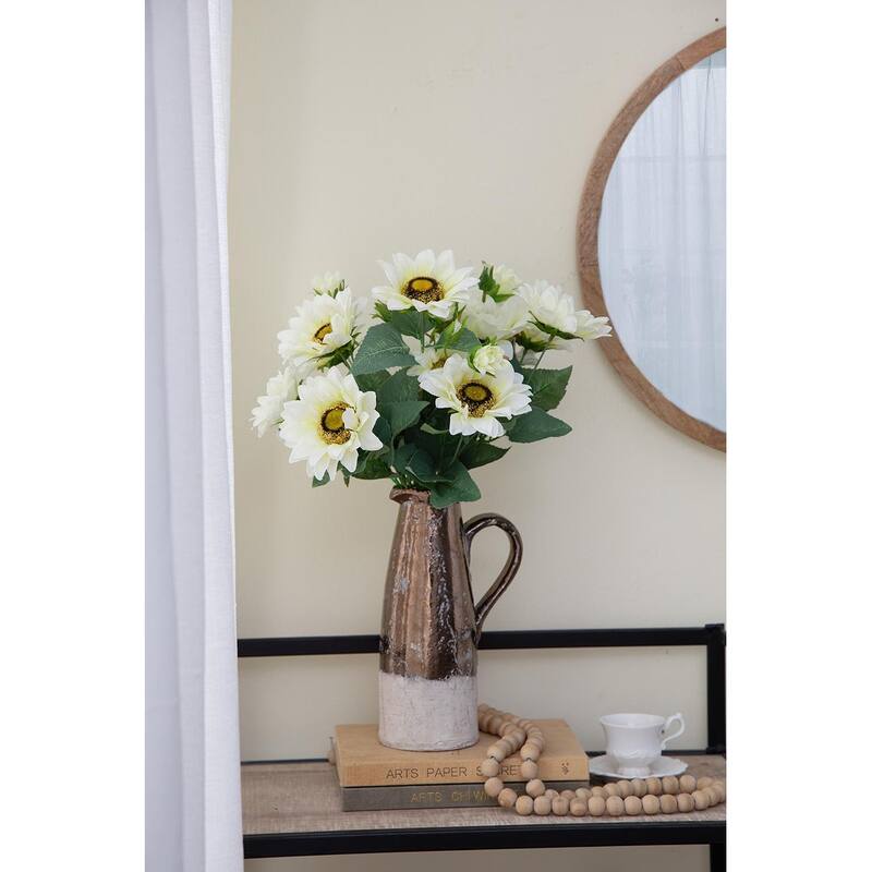 10.2 x 11 x 18.9"H Artificial Yellow Sunflower BushX9,4 Pack