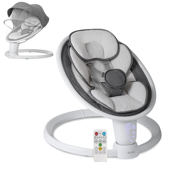 slide 2 of 12, Evolur SootheSway Swing White