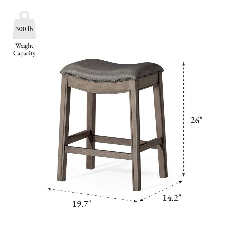 Maven Lane 26" Adrien Saddle Kitchen Counter Height Stool