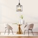 preview thumbnail 10 of 10, Black and Antique Gold 4-Light Lantern Statement Pendant