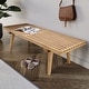 preview thumbnail 4 of 60, Solid Wood Entryway Bench Rubberwood Platform Vanity Bench with Slatted Design for Living Room & Bedroom Furniture 48-Inch Wide - Natural Wood
