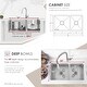 preview thumbnail 4 of 19, STYLISH 33 inch Stainless Steel 16G Double Bowl Undermount Kitchen Sink - Brushed Stainless Steel - 33" x 18" x 10"