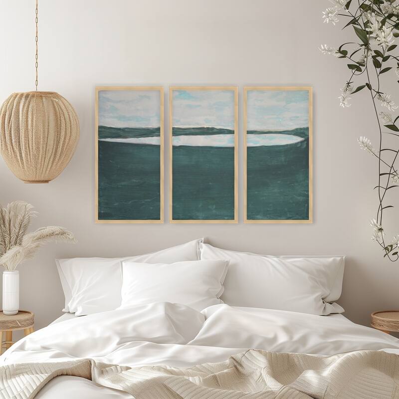 "Mystic Abyss" Set of Three Framed Textured Wall Art - Multi-Color