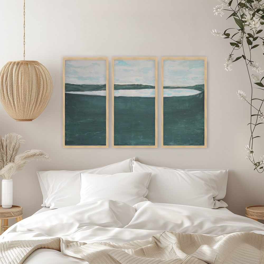 "Mystic Abyss" Set of Three Framed Textured Wall Art - Multi-Color