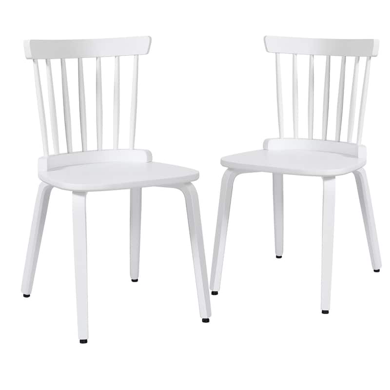 Solid Wood Spindle Back Windsor Dining Chairs, Set of 2 - 17.44" (W) x 19.7" (D) x 33.1" (H)