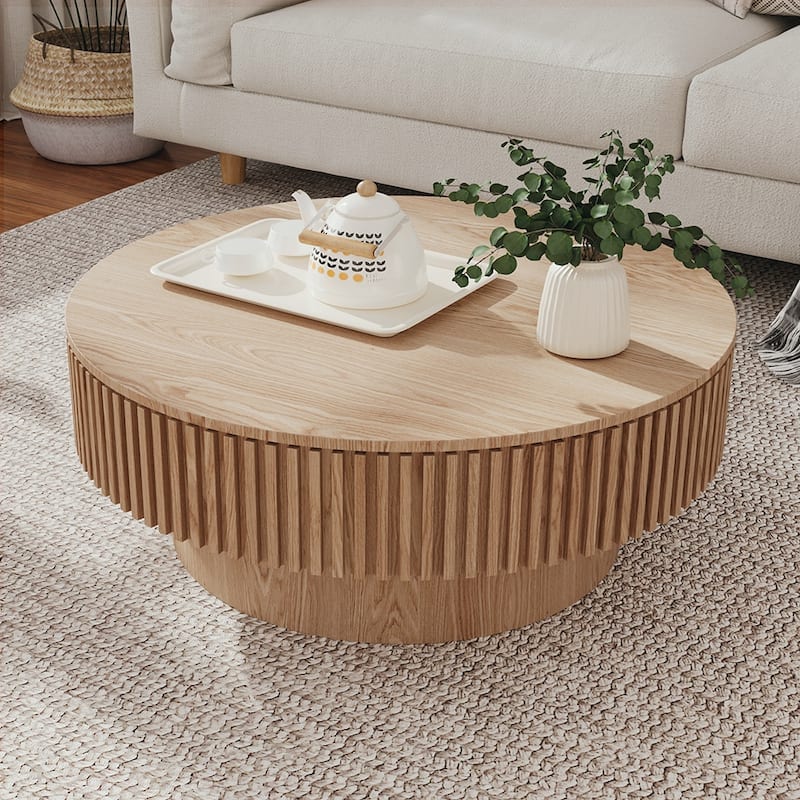 Round Coffee Table with Storage